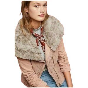 Anthropologie Marrakech Blush Quilted Aviator Jacket